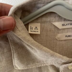 Suitsupply Light Tan Pure Linen Shirt